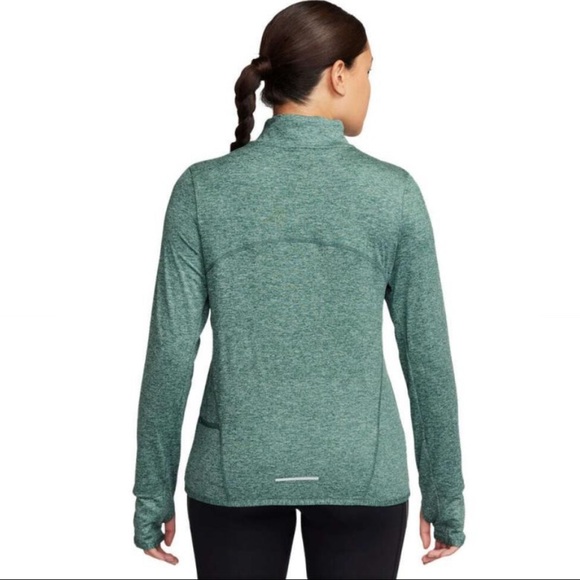 Nike Green Dri-Fit Running Lightweight 1/4 Zip Fitted Long Sleeve Size Small - Picture 2 of 8